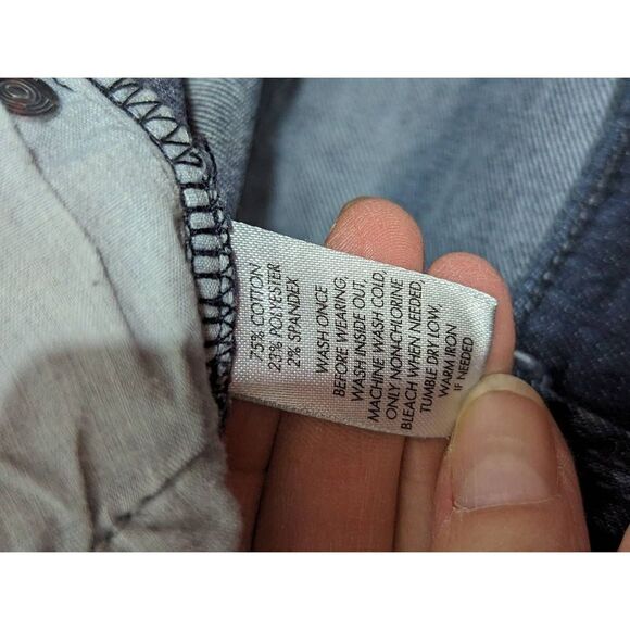 Loft Women's Blue Modern Straight Stretch Low Rise Dark Wash Jeans Size 2P - Picture 3 of 5